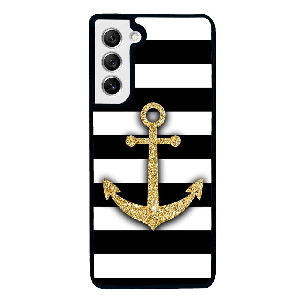 Golden Anchor Nautical Bars | Samsung Phone Case