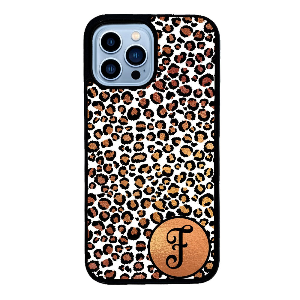 White Gold Foil Leopard Skin Personalized | Apple iPhone Case