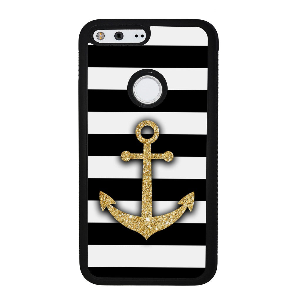 Golden Anchor Nautical Bars | Google Phone Case
