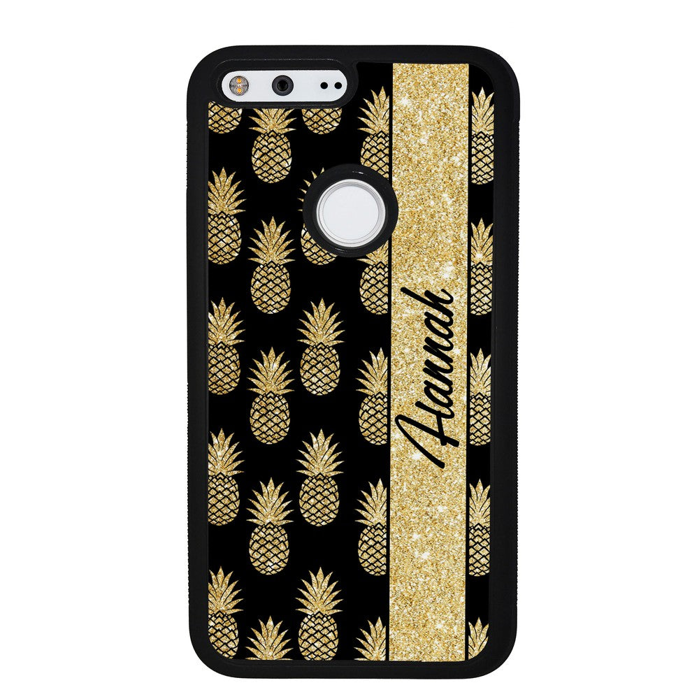 Golden Pineapples Personalized | Google Phone Case