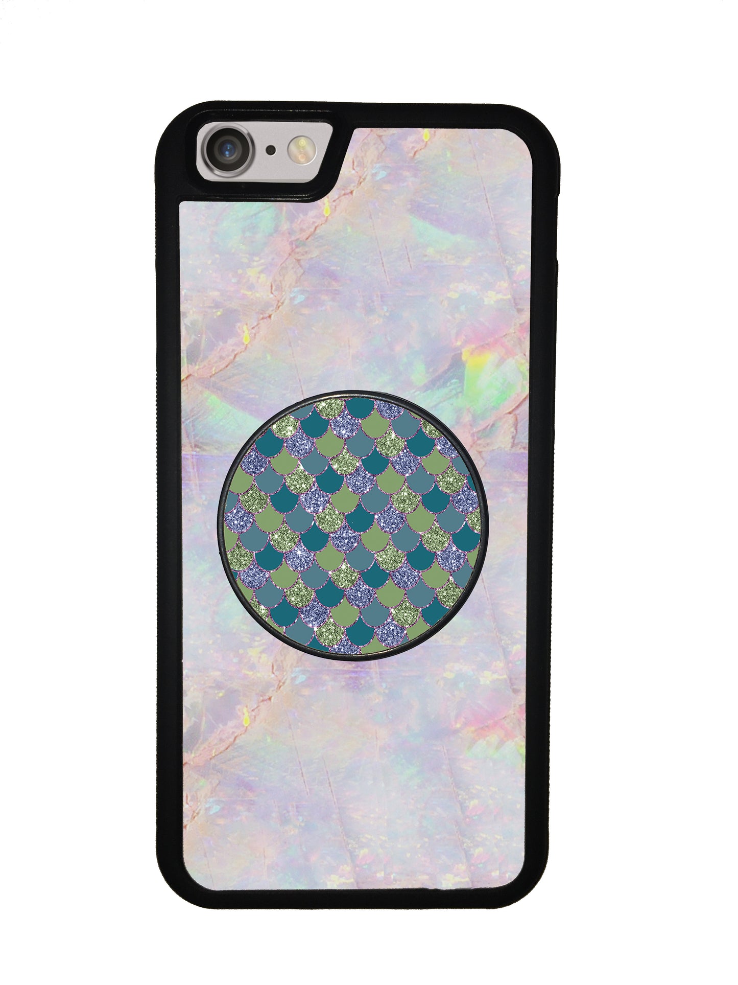 Green Blue and Sparkle Mermaid Scales Phone Stand