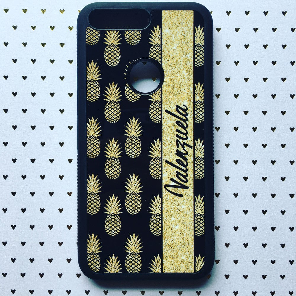 Golden Pineapples Personalized | Google Phone Case