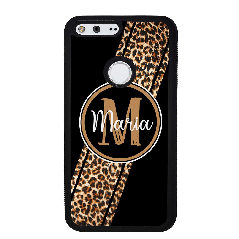 Leopard Animal Skin Stripe Personalized | Google Phone Case