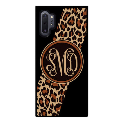 Leopard Animal Skin Script Monogram | Samsung Phone Case