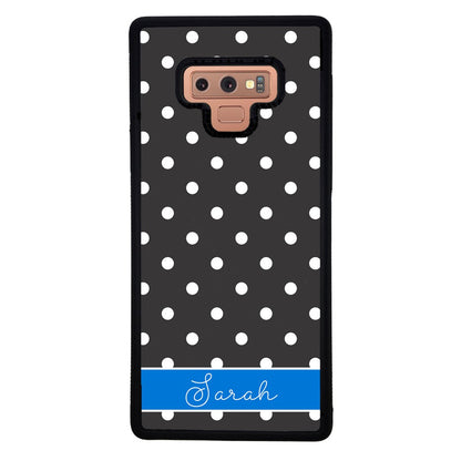 Black Polka Dot Blue Personalized | Samsung Phone Case