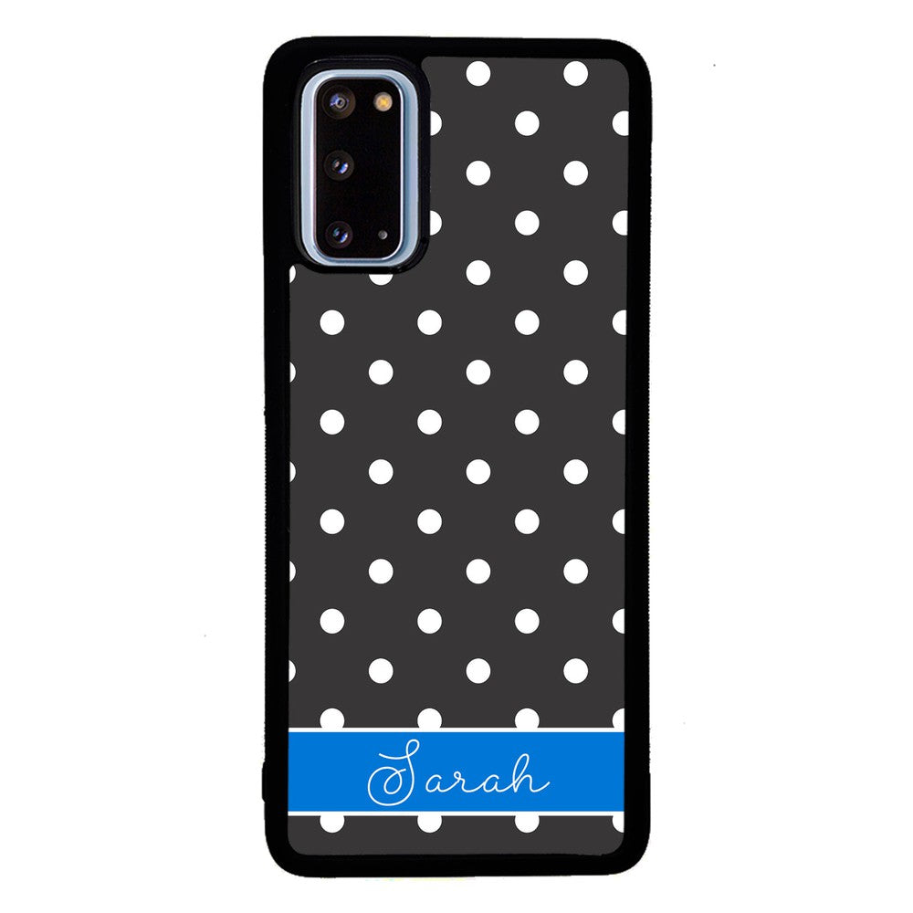 Black Polka Dot Blue Personalized | Samsung Phone Case