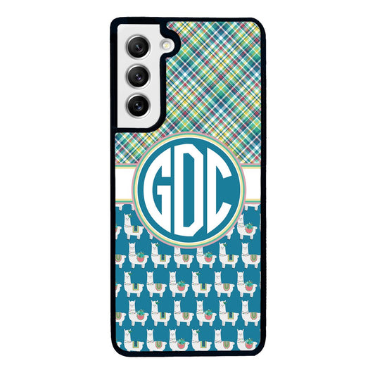 Plaid Llama Monogram | Samsung Phone Case