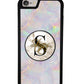 Gold Marble Personalized Script Monogram Phone Stand