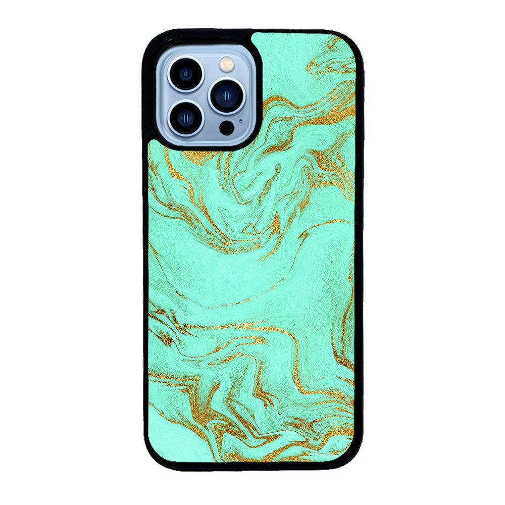 Mint and Gold Marble | Apple iPhone Case