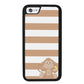 Monkey Brown and White Bars Initial | Apple iPhone Case