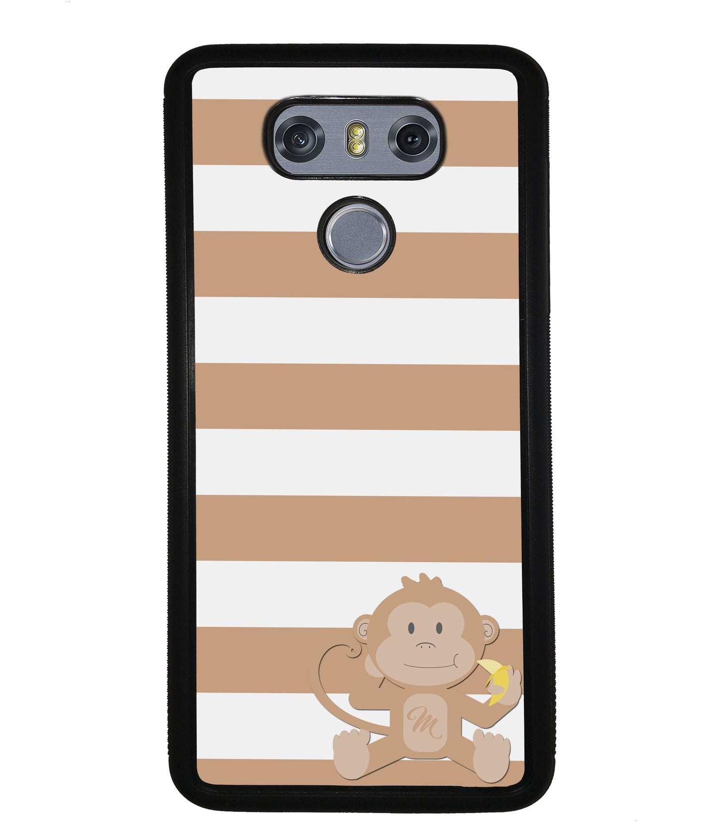 Monkey Brown and White Bars Initial | LG Phone Case