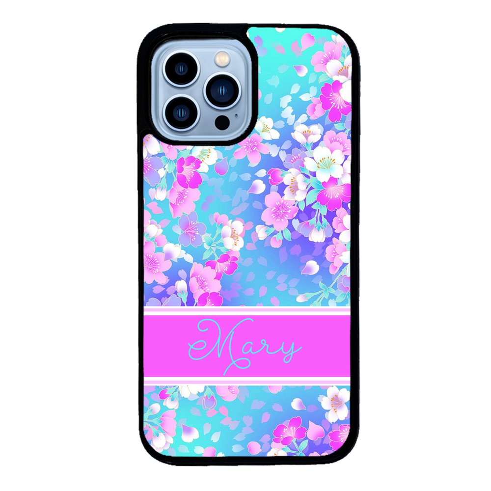 Neon Flower Pattern Personalized | Apple iPhone Case