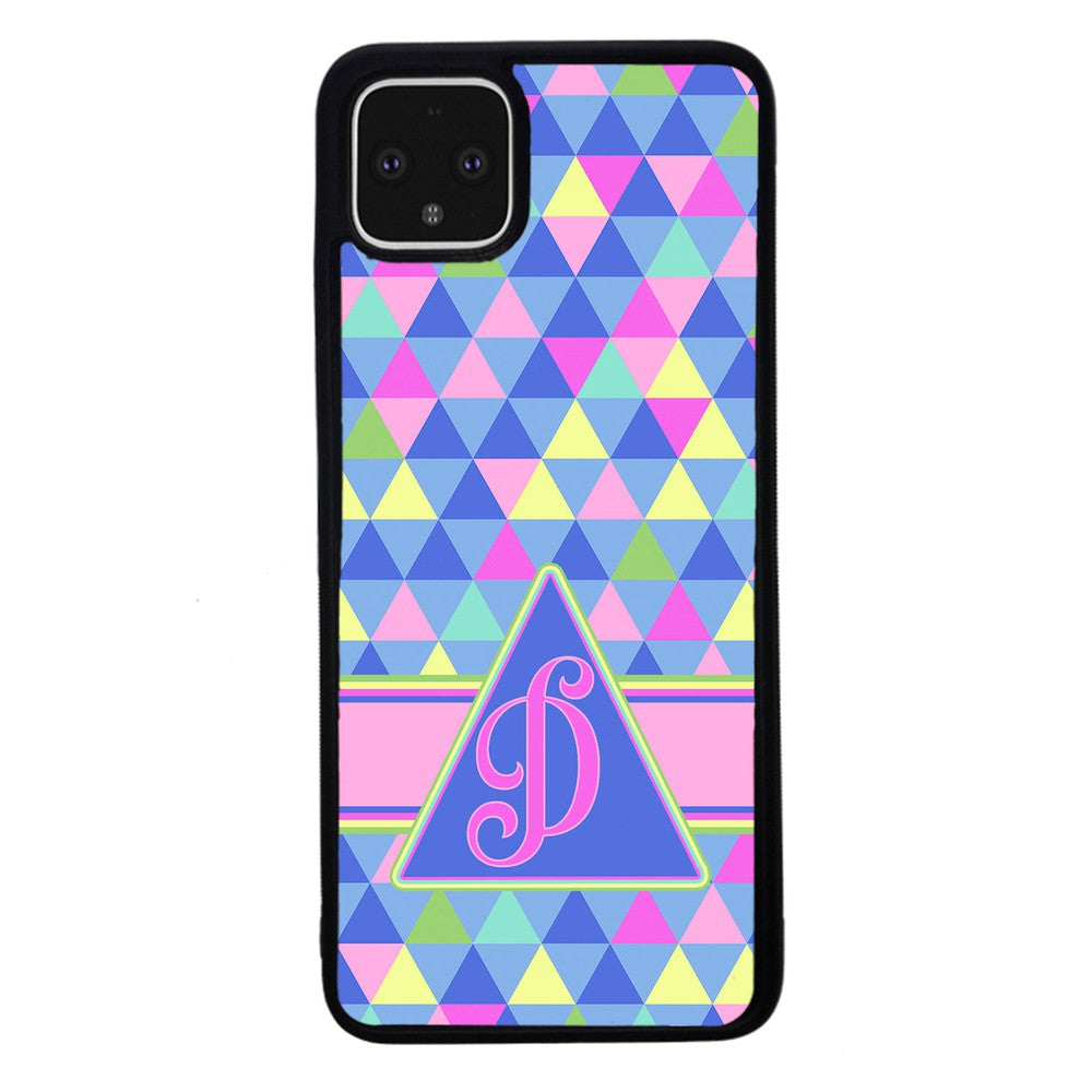 Colorful Neon Color Triangle Initial | Google Phone Case