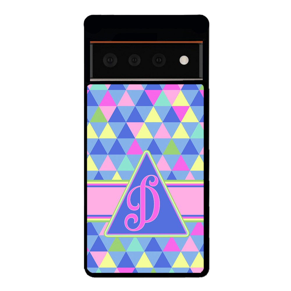 Colorful Neon Color Triangle Initial | Google Phone Case