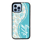 Teal Blue and Orange Paisley Personalized | Apple iPhone Case