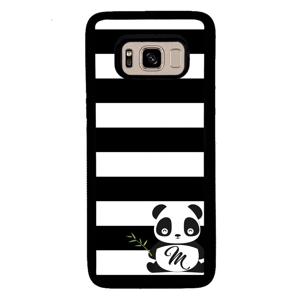 Panda Black and White Bars Initial | Samsung Phone Case