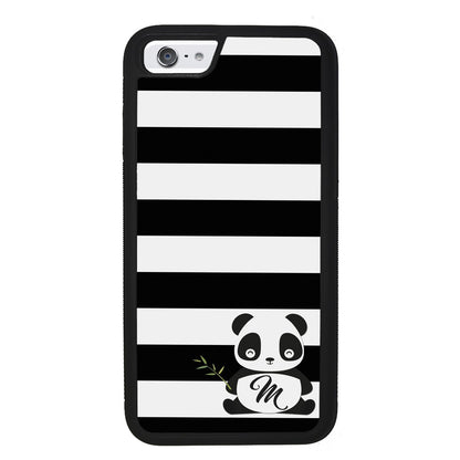 Panda Black and White Bars Initial | Apple iPhone Case