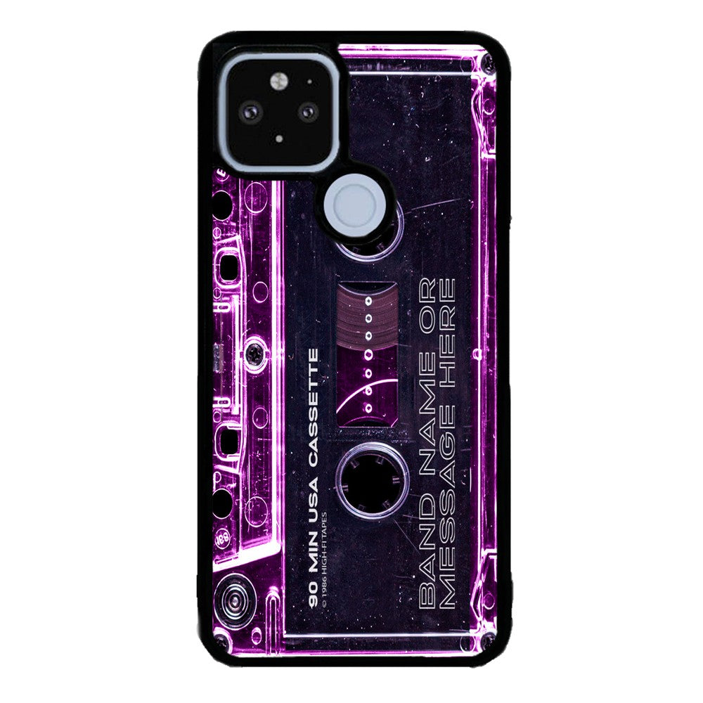 Pink Clear Black 80s Cassette Tape Personalized | Google Phone Case