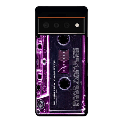 Pink Clear Black 80s Cassette Tape Personalized | Google Phone Case