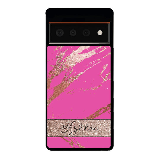 Pink and Gold Marble Personalized | Google Phone Case