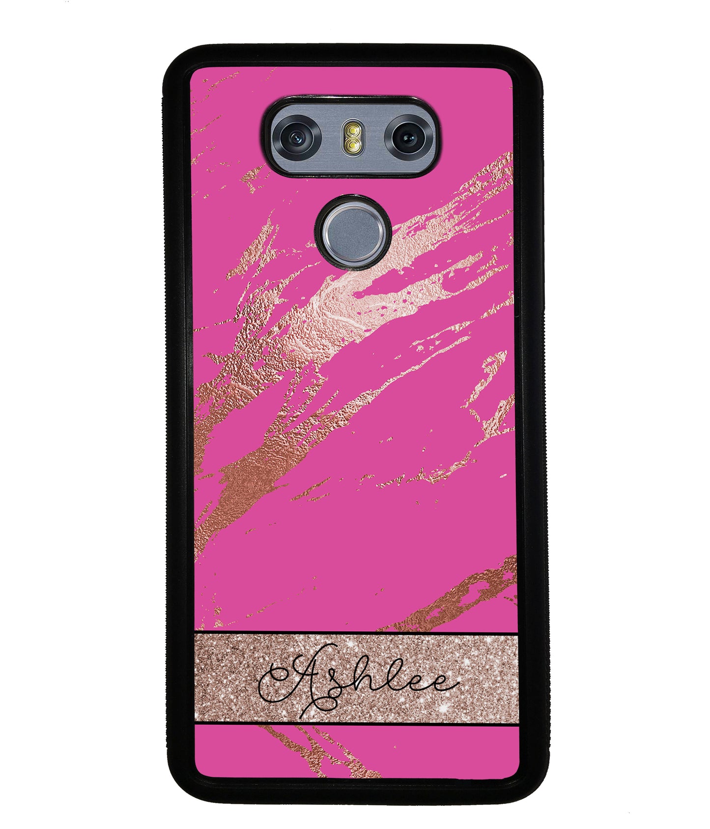 Pink and Gold Marble Personalized | LG Phone Case