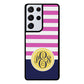 Pink Bars Gold Blue Monogram | Samsung Phone Case