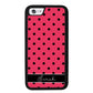 Pinkish Red Polka Dot Black Personalized | Apple iPhone Case