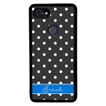 Black Polka Dot Blue Personalized | Google Phone Case