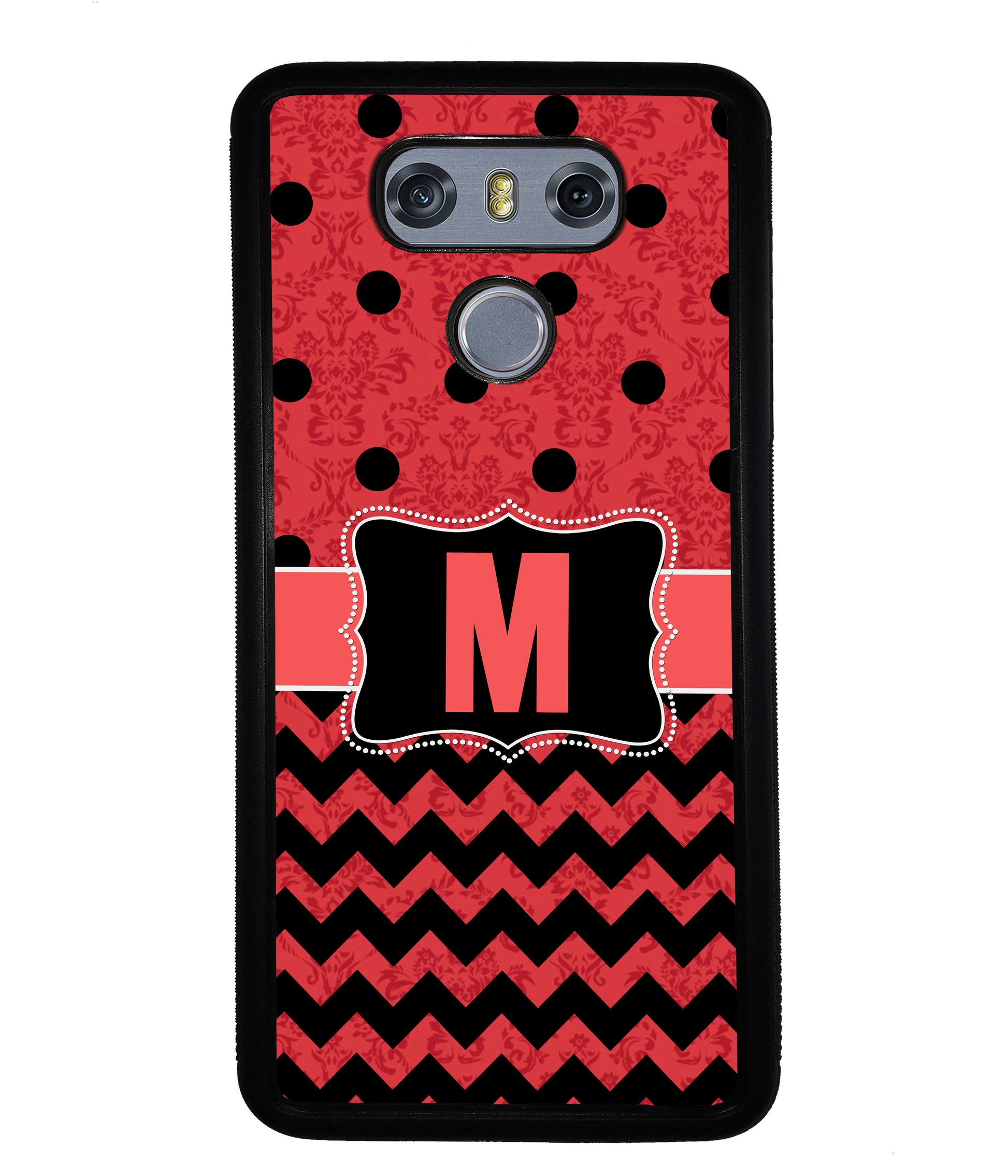 PolkaDot Chevron Damask Initial | LG Phone Case