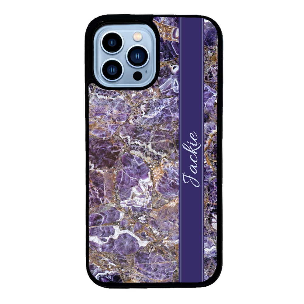 Purple and Gold Marble Personalized | Apple iPhone Case