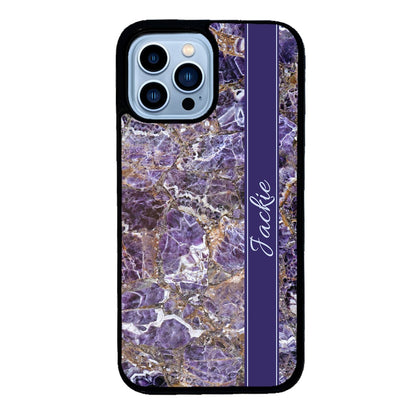 Purple and Gold Marble Personalized | Apple iPhone Case