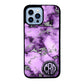 Purple and Silver Marble Monogram | Apple iPhone Case