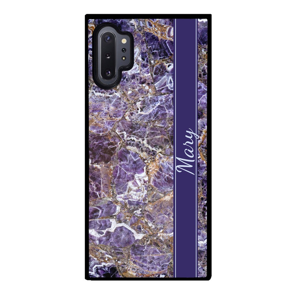 Purple and Gold Marble Personalized | Samsung Phone Case