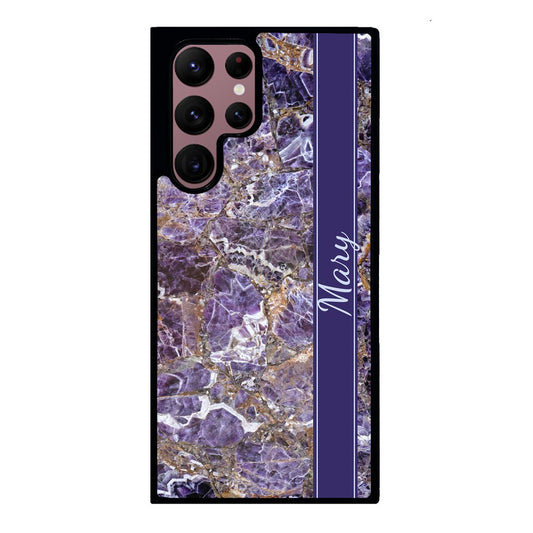Purple and Gold Marble Personalized | Samsung Phone Case