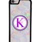 Pink Purple Personalized Script Monogram Phone Stand