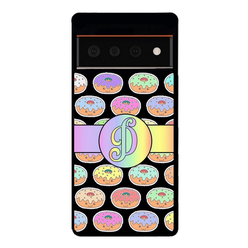 Rainbow Pastel Donuts Initial | Google Phone Case