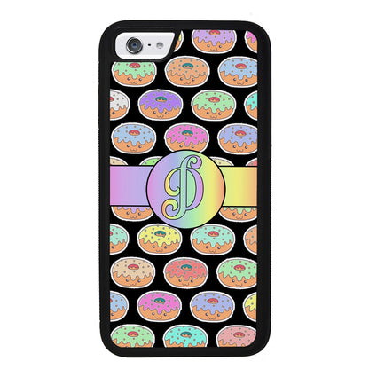 Rainbow Pastel Donuts Initial | Apple iPhone Case