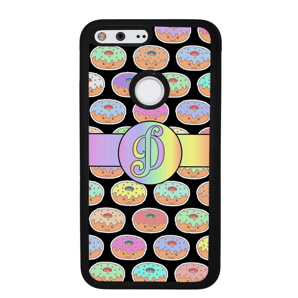 Rainbow Pastel Donuts Initial | Google Phone Case