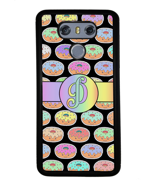 Rainbow Pastel Donuts Initial | LG Phone Case