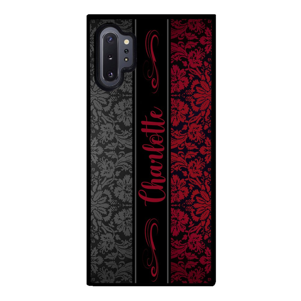 Red and Black Damask Personalized | Samsung Phone Case