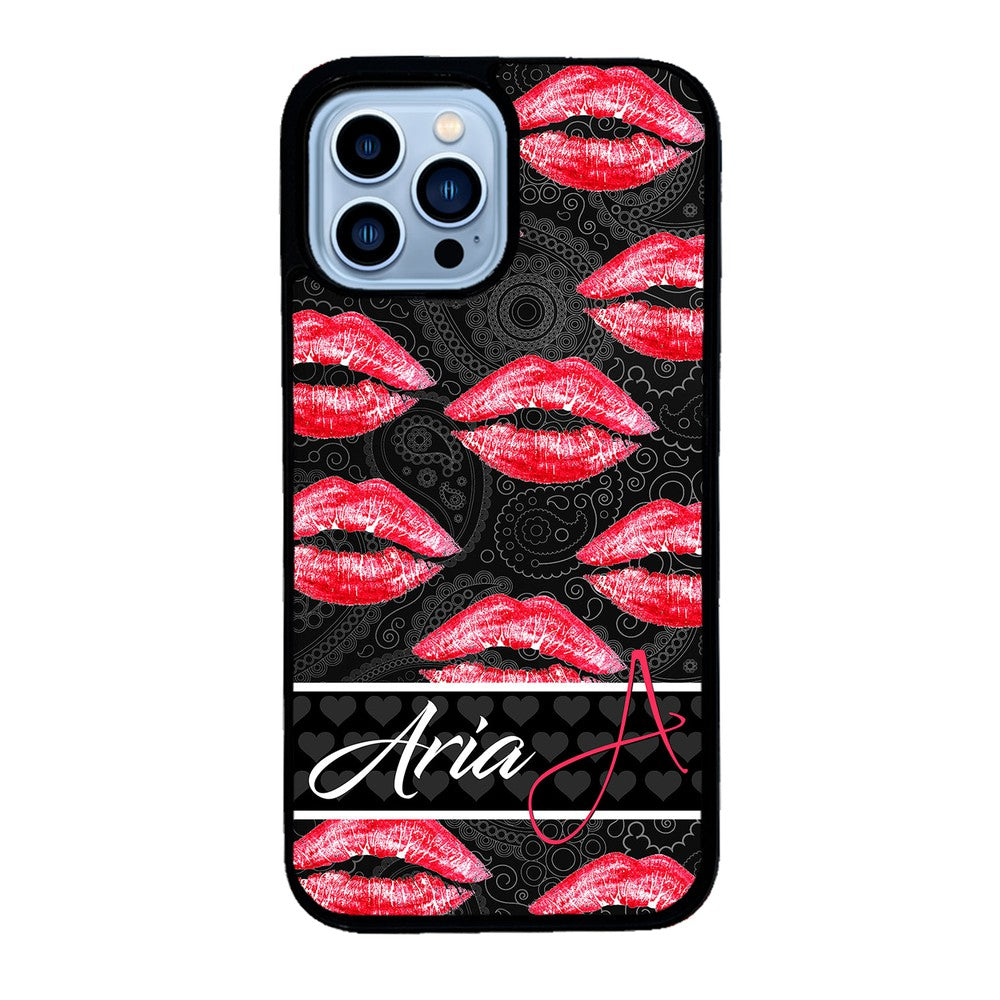 Red Lips French Pattern Personalized | Apple iPhone Case