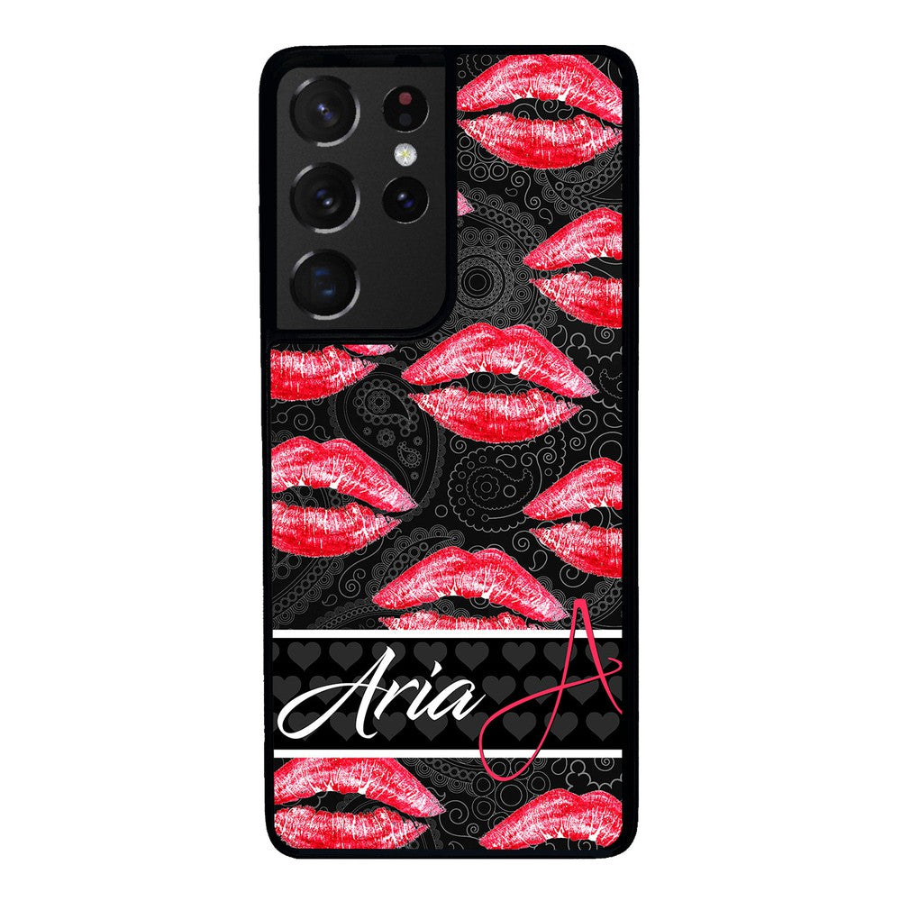 Red Lips French Pattern Personalized | Samsung Phone Case