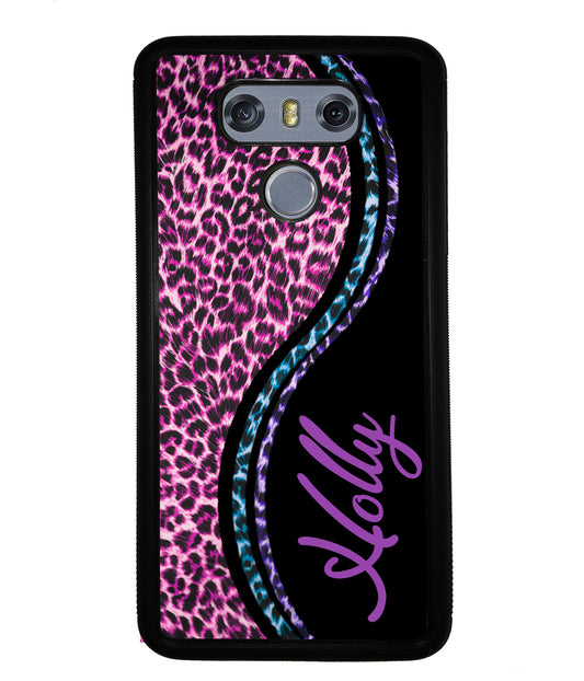 Colorful Leopard Curvy Personalized | LG Phone Case