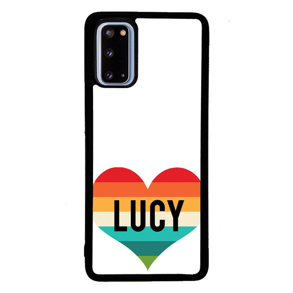 Retro Heart Rainbow Personalized | Samsung Phone Case