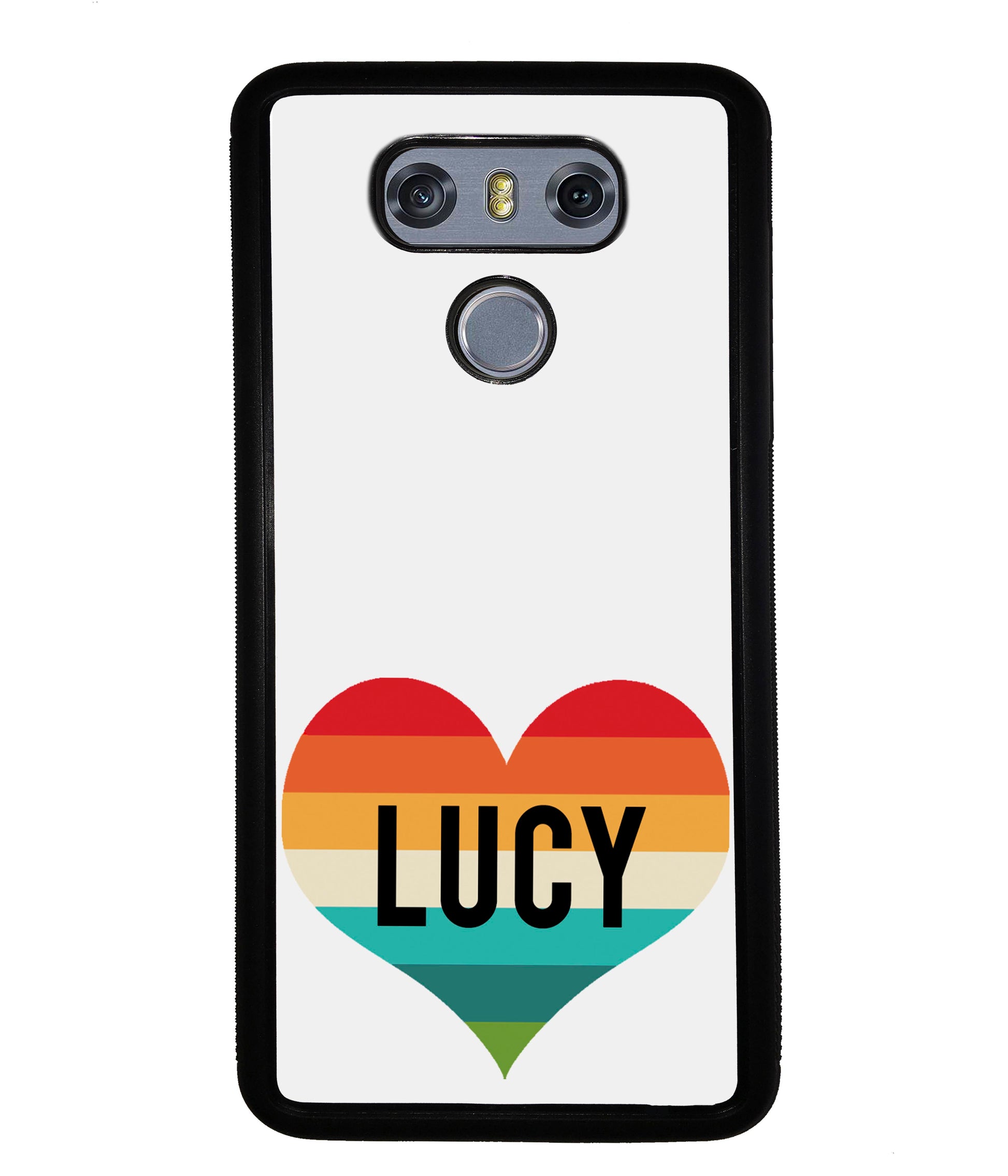 Retro Heart Rainbow Personalized | LG Phone Case