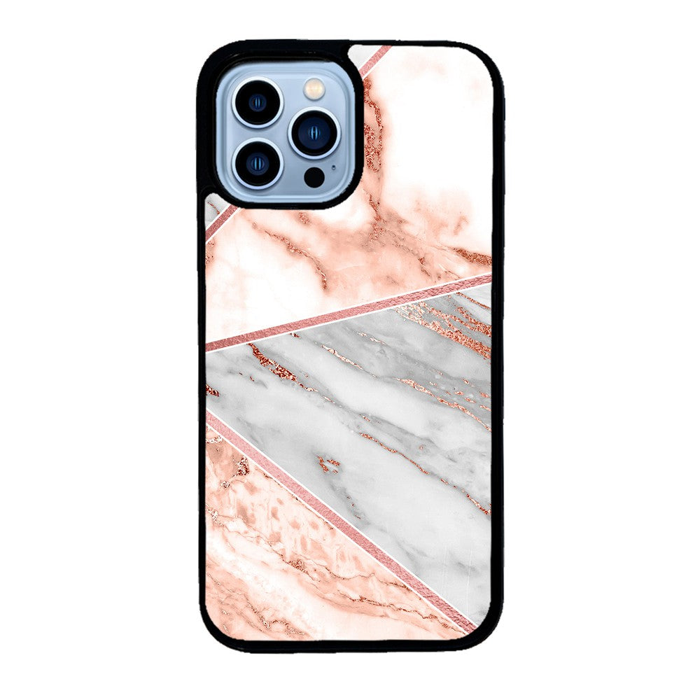 Rose Gold Marble Triangles | Apple iPhone Case