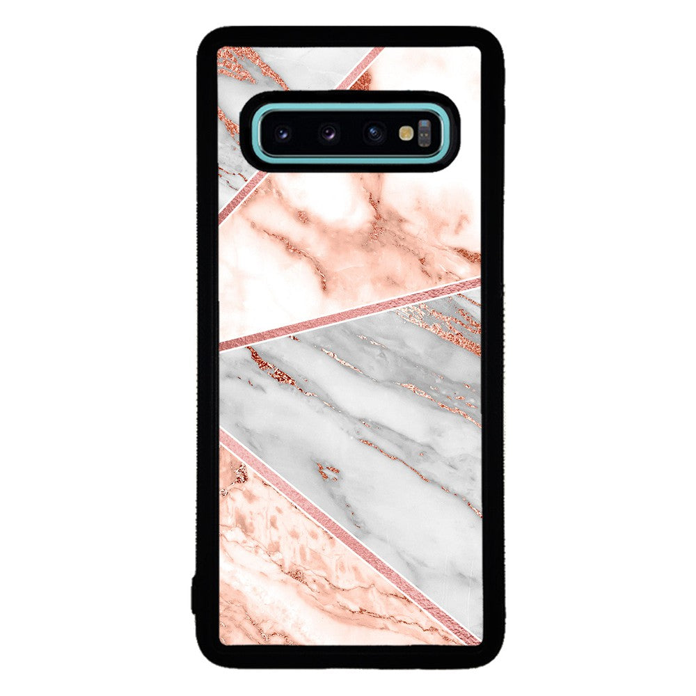 Rose Gold Marble Triangles | Samsung Phone Case