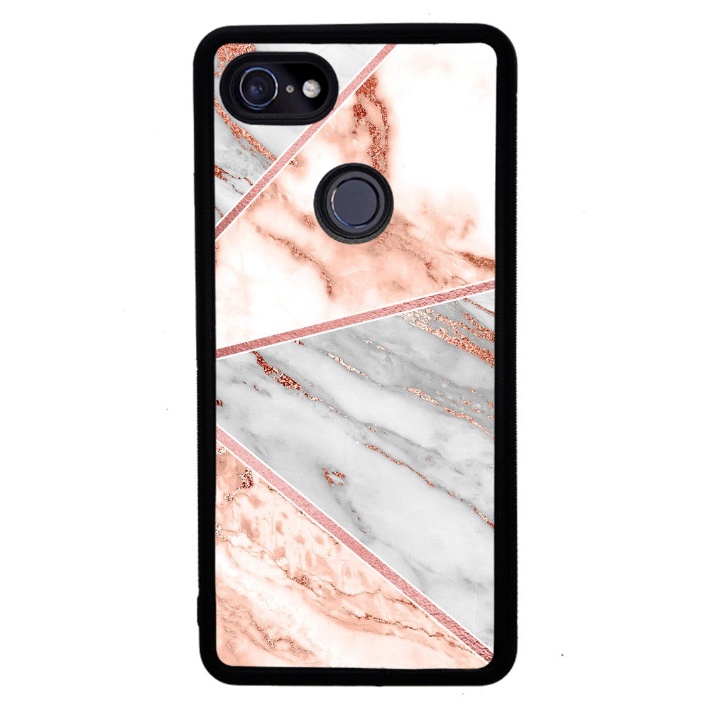 Rose Gold Marble Triangles | Google Phone Case