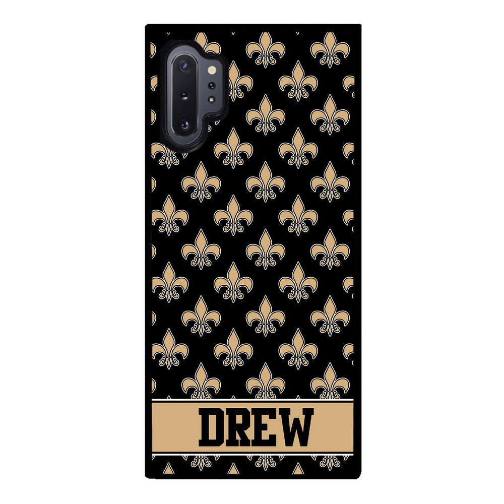 Black and Gold Fleur De Lis Personalized | Samsung Phone Case