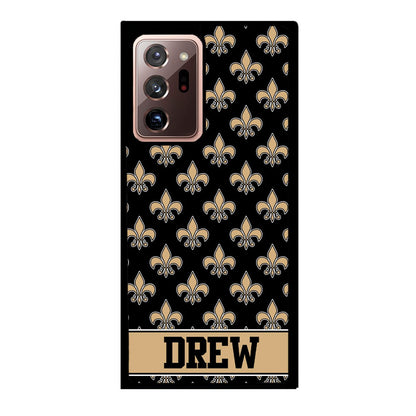 Black and Gold Fleur De Lis Personalized | Samsung Phone Case